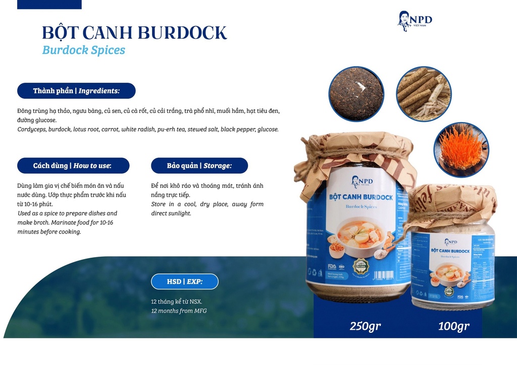 Bột canh Burdock 250g