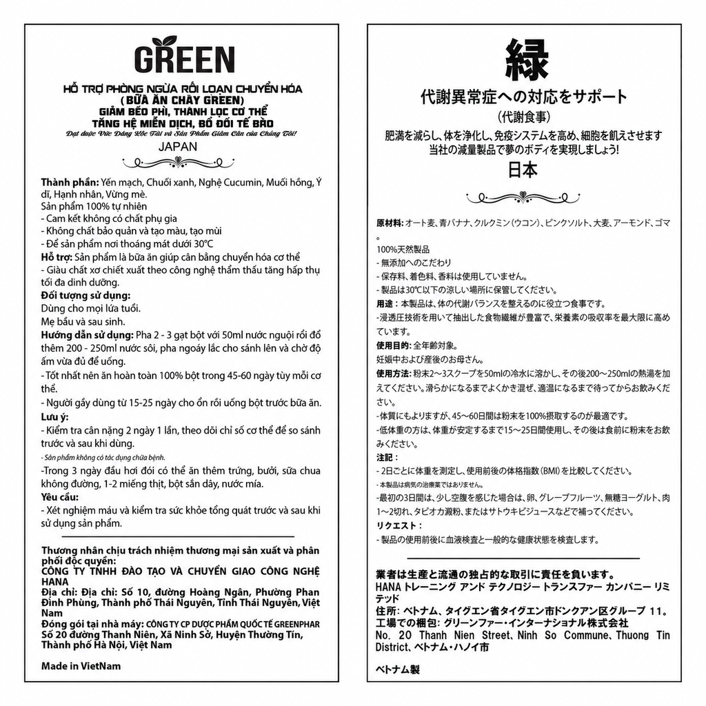 Bữa ăn chay Green