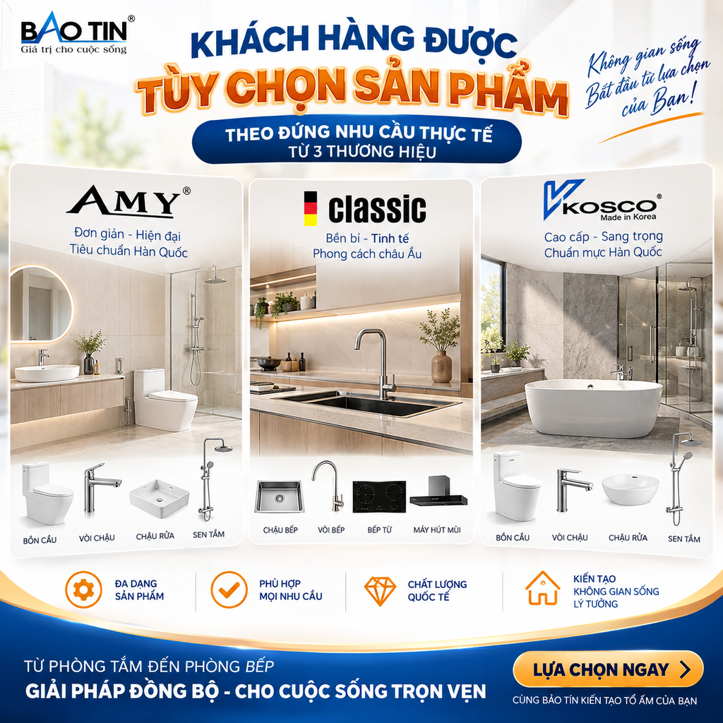 COMBO THIẾT BỊ VỆ SINH BẢO TÍN