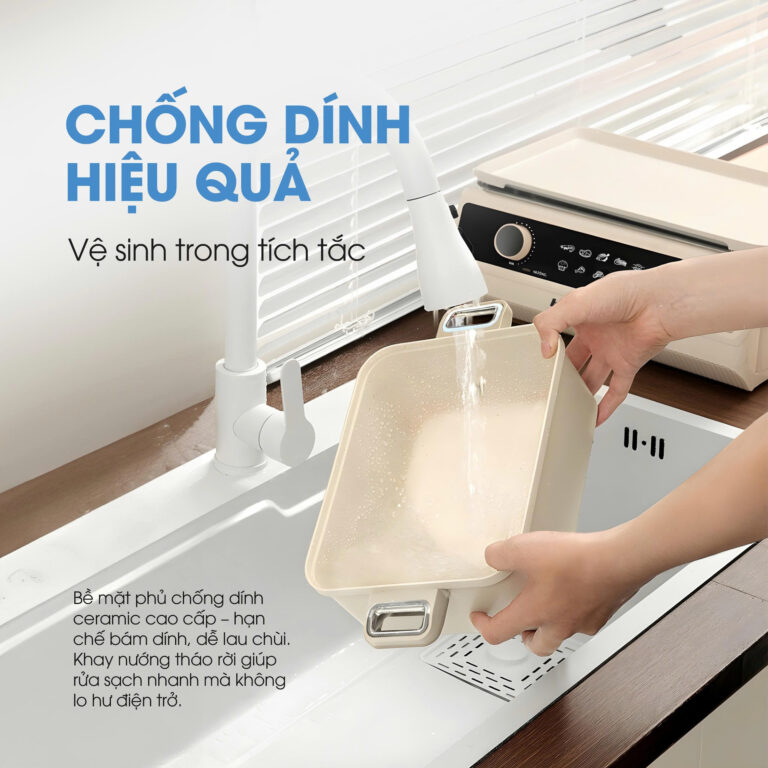 Nồi lẩu nướng 2in1 KALITE KLG555, CS 2200W, chống dính ceramic