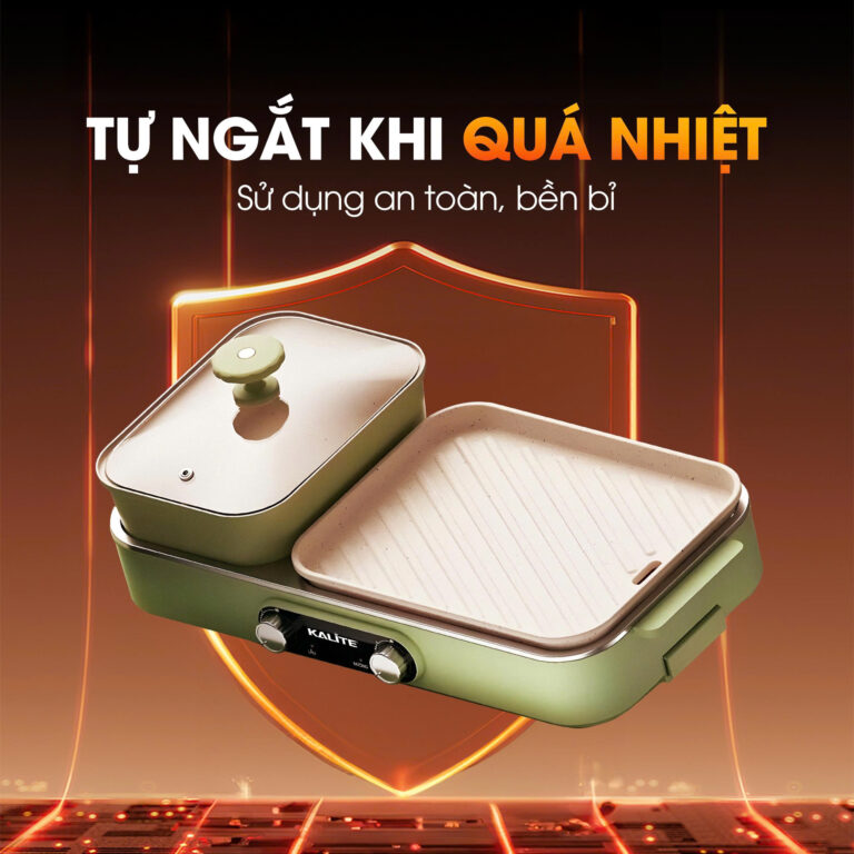 Bếp lẩu nướng 2in1 Kalite KLG333, công suất 1800W