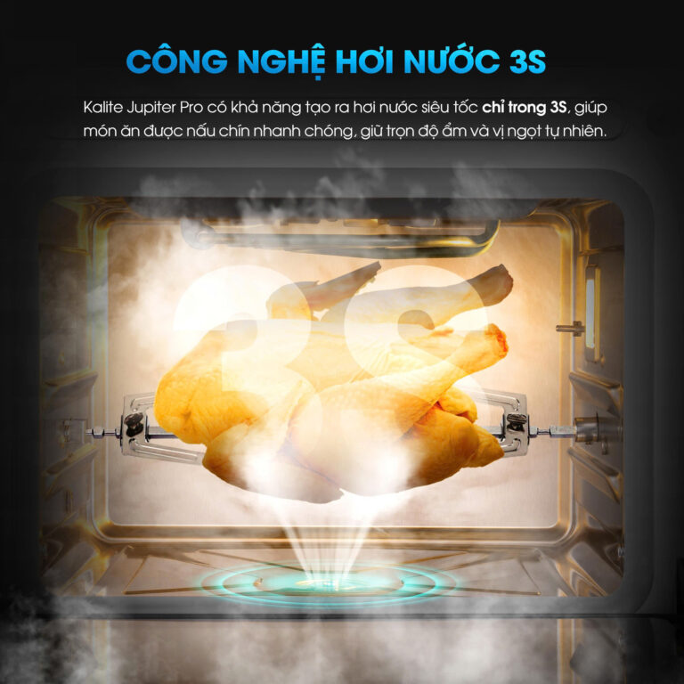 Nồi chiên hơi nước Kalite Jupiter Pro, công nghệ hơi nước 3S siêu tốc – 18L