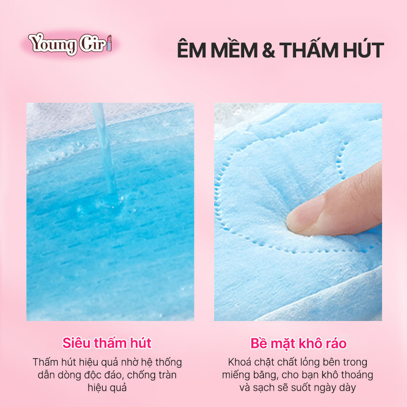Băng vệ sinh UUcare Singapore Young Girl Siêu Thấm Kháng Khuẩn ban ngày 24cm 8 Miếng/Gói