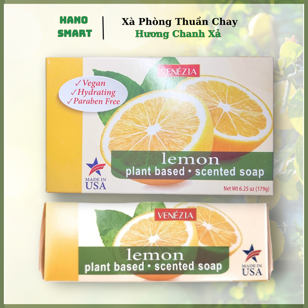 Xà Phòng Hương Chanh Dưỡng Ẩm Thuần Chay Venezia USA 179G