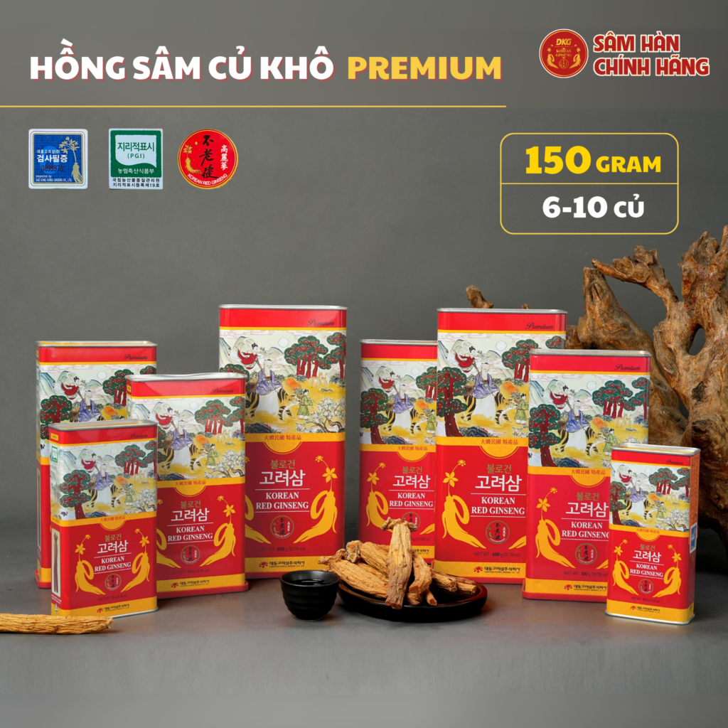 Hồng sâm củ khô HQ Premium 150g  – Daedong