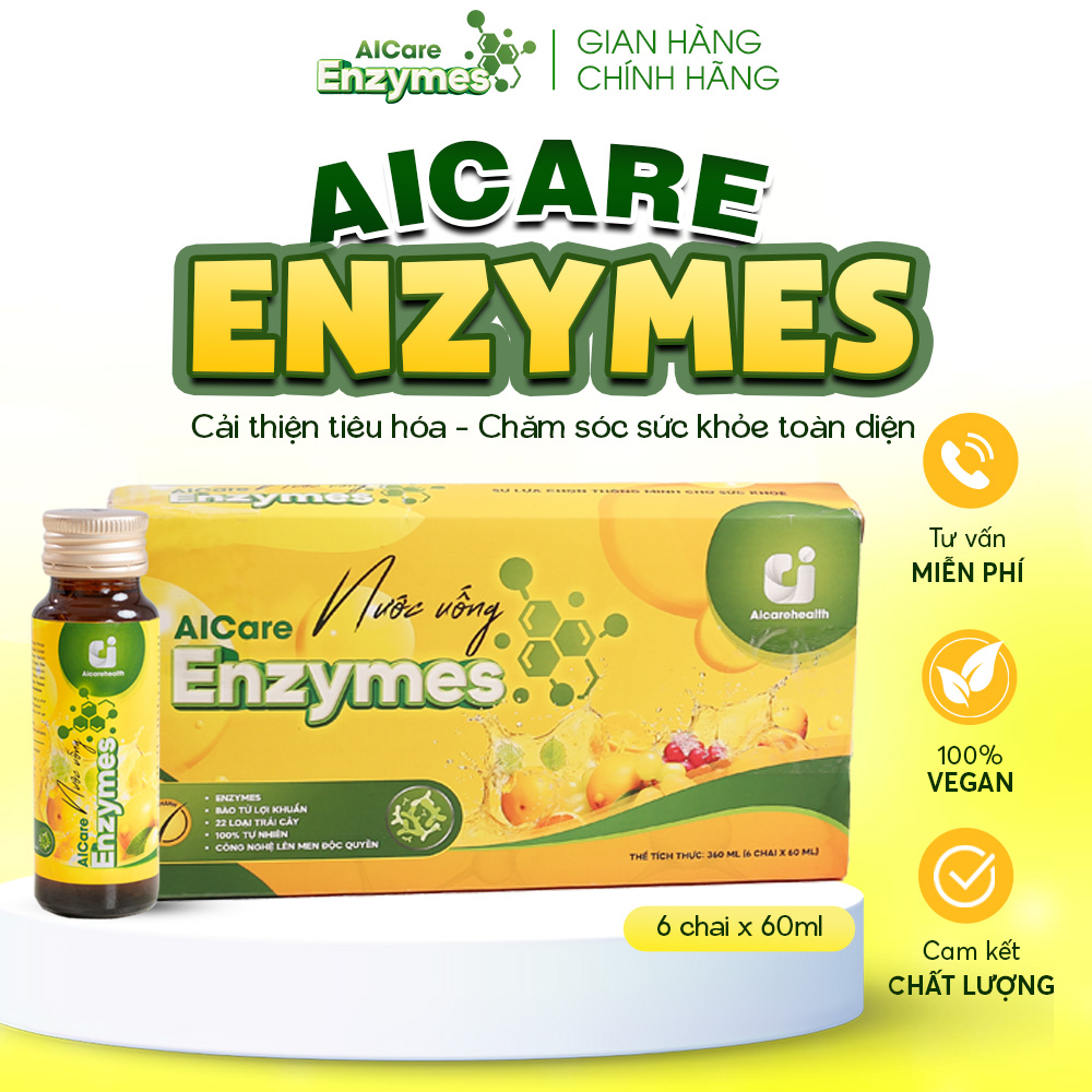 AICare Enzymes – Nước Uống Trái Cây Lên Men Hỗ Trợ Tiêu Hóa, Chăm Sóc Sức Khỏe (chai 60ml)