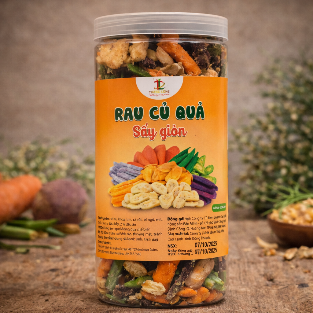 Hộp rau củ quả sấy giòn 240g