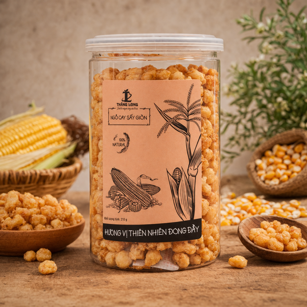 Ngô cay sấy giòn Thăng Long 210g