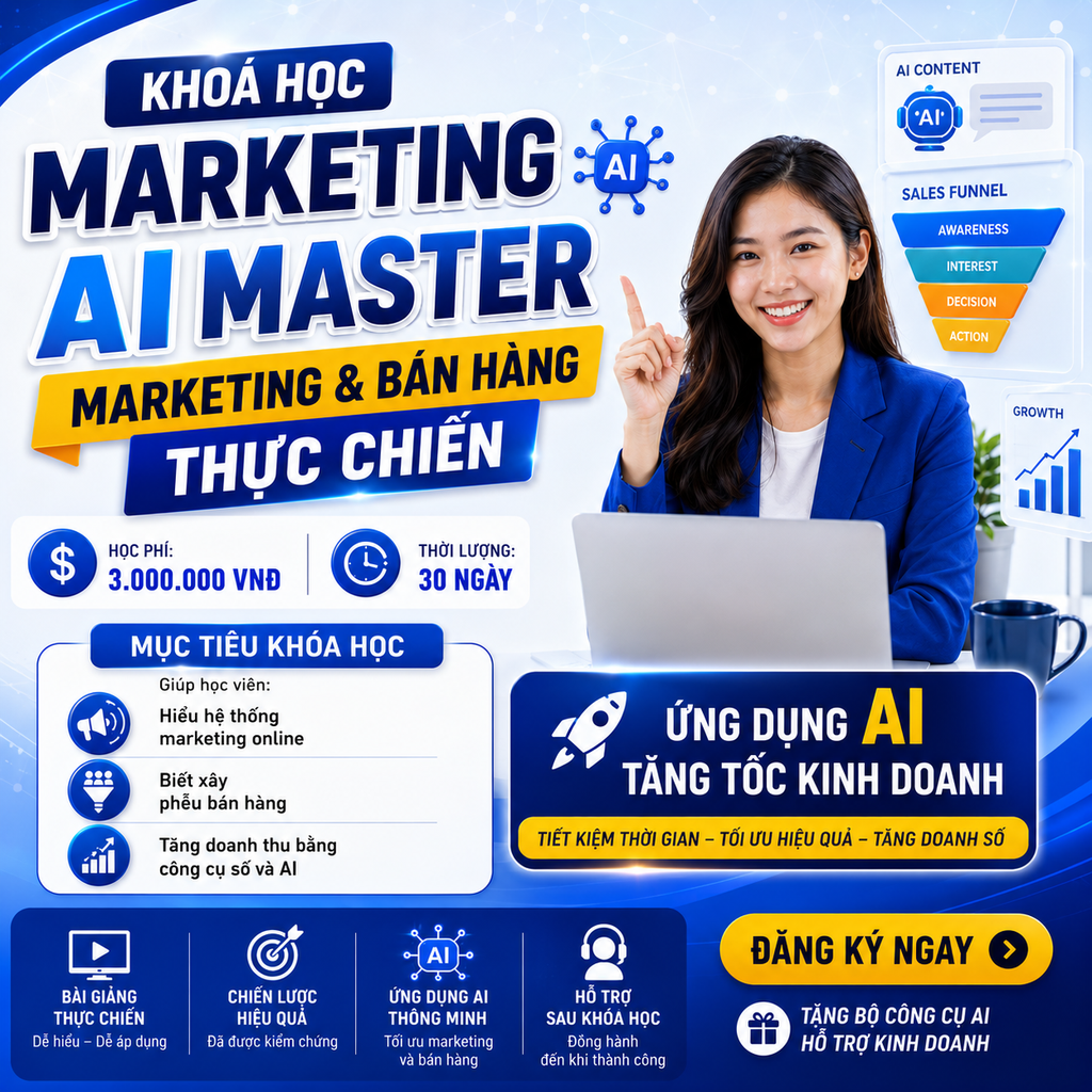 KHOÁ HỌC MARKETING AI MASTER -  MARKETING & BÁN HÀNG THỰC CHIẾN