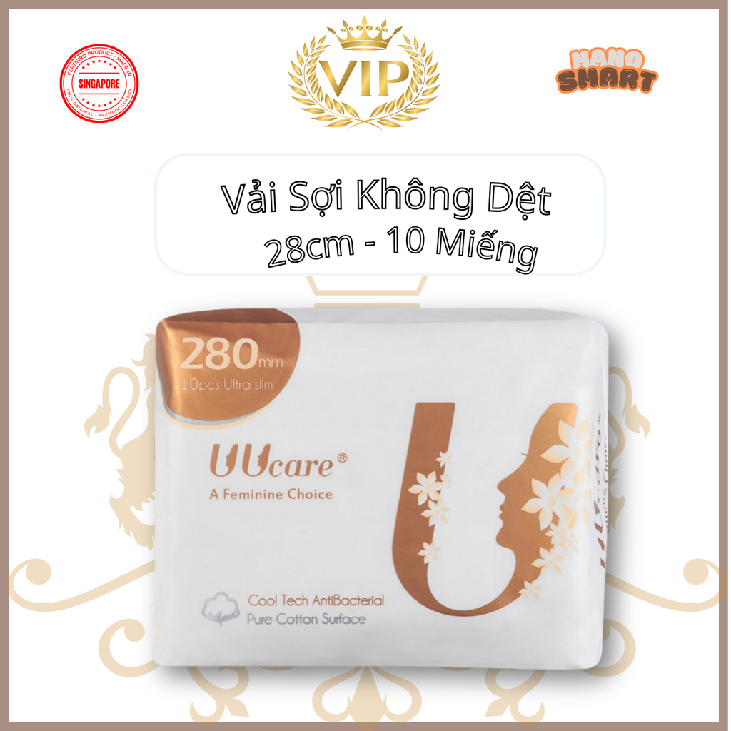BĂNG VỆ SINH KHÁNG KHUẨN NGÀY VÀ ĐÊM UUCARE CROWN 28CM 10 MIẾNG