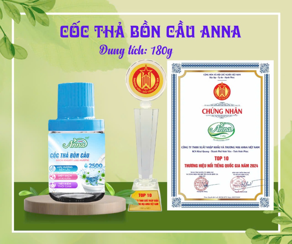 Cốc thả bồn cầu Anna 180g