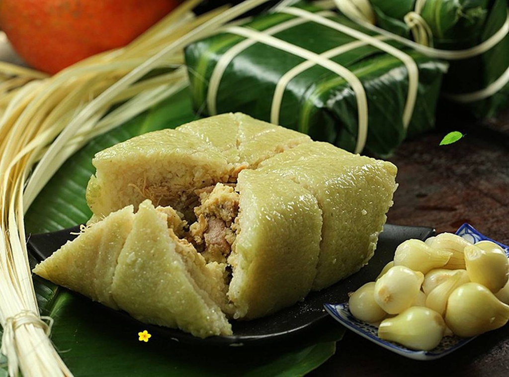 Bánh trưng nếp cái hoa vàng