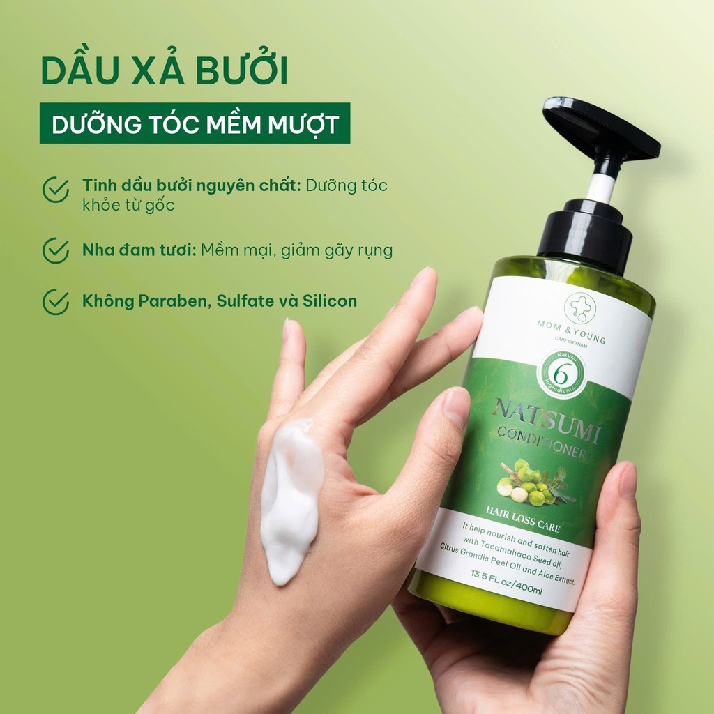 Dầu xả NATSUMI không Sulfate 400ml dưỡng tóc mềm mượt chống chẻ ngọn