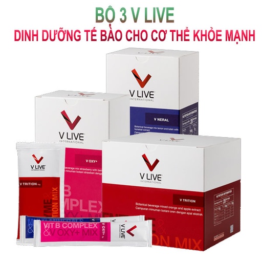 [CV-B3VDDTBVT+VOVN00722] Combo V1 - Bộ 3 VLive Dinh Dưỡng Tế Bào V Trition + V Oxy+ V Neral