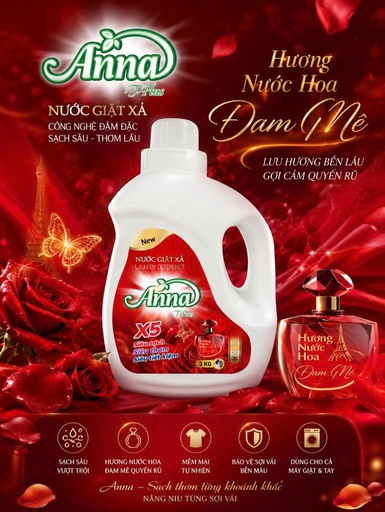 Sữa giặt Anna hương hoa anh đào 3kg