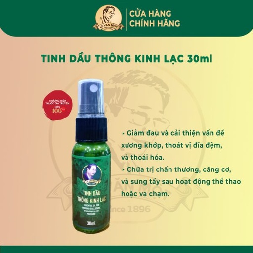 [TDTKLLVM300306] Tinh dầu Thông Kinh Lạc Lê Văn Một 30ml