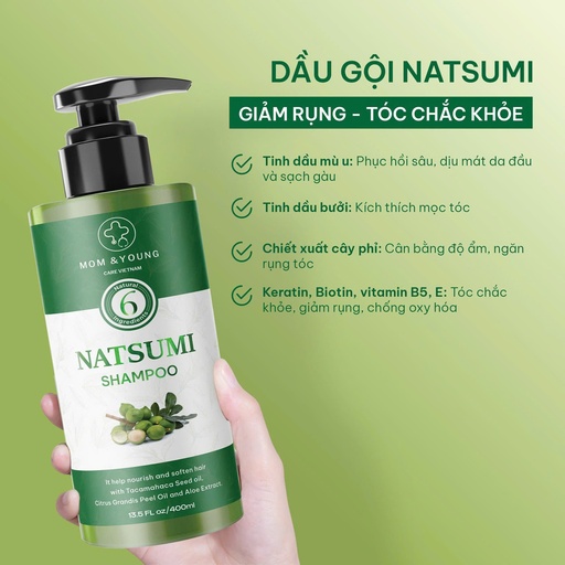 [DGBNKS4GGRDTMM00498] Dầu gội bưởi NATSUMI không Sulfate 400ml giảm gãy rụng, dưỡng tóc mềm mượt