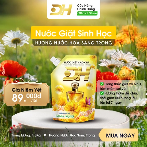 [NGDGLHNHST(S00579] Nước Giặt DH Green Life hương nước hoa sang trọng- túi 1.8kg