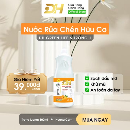 Nước Rửa Chén DH Green Life 800g chai đục